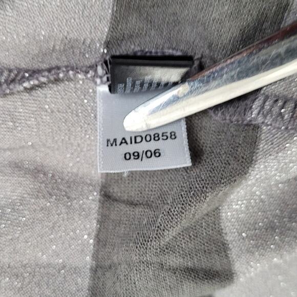 The Limited Women’s M Gray Metallic Stripe Long Sleeve Holiday 2006 Shimmer Top - Picture 10 of 10